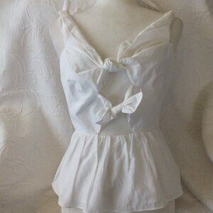 Rebecca Taylor White Bow Top Sz 4 Feminine Blouse with Bows